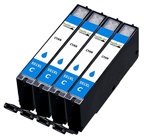 4 XL InaGiffy Compatible Ink Cartridges Replacement For Canon CLI-551XL / PGI-550XL Pixma MG5450 MG5550 MG5650 MG6350 MG6450 MG6600 MG6650 MX925 MX725 MG7150 MG7550 iP7250 iP7200 iP8750 iX6850 Printers .4X Cyan