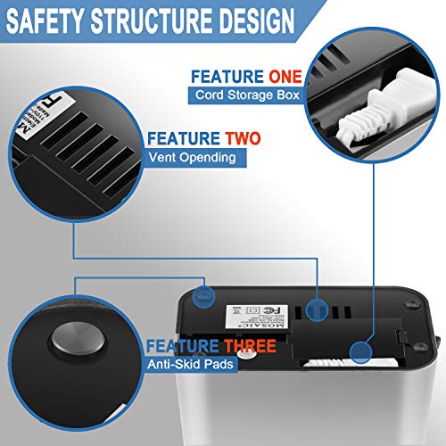 MOSAIC Electric Knife Sharpener with Detachable Diamond Wheel for Straight Knives, Knives Sharpening Tool with Waterproof Function and Non-Slip Base - Grey - Thumbnail 4