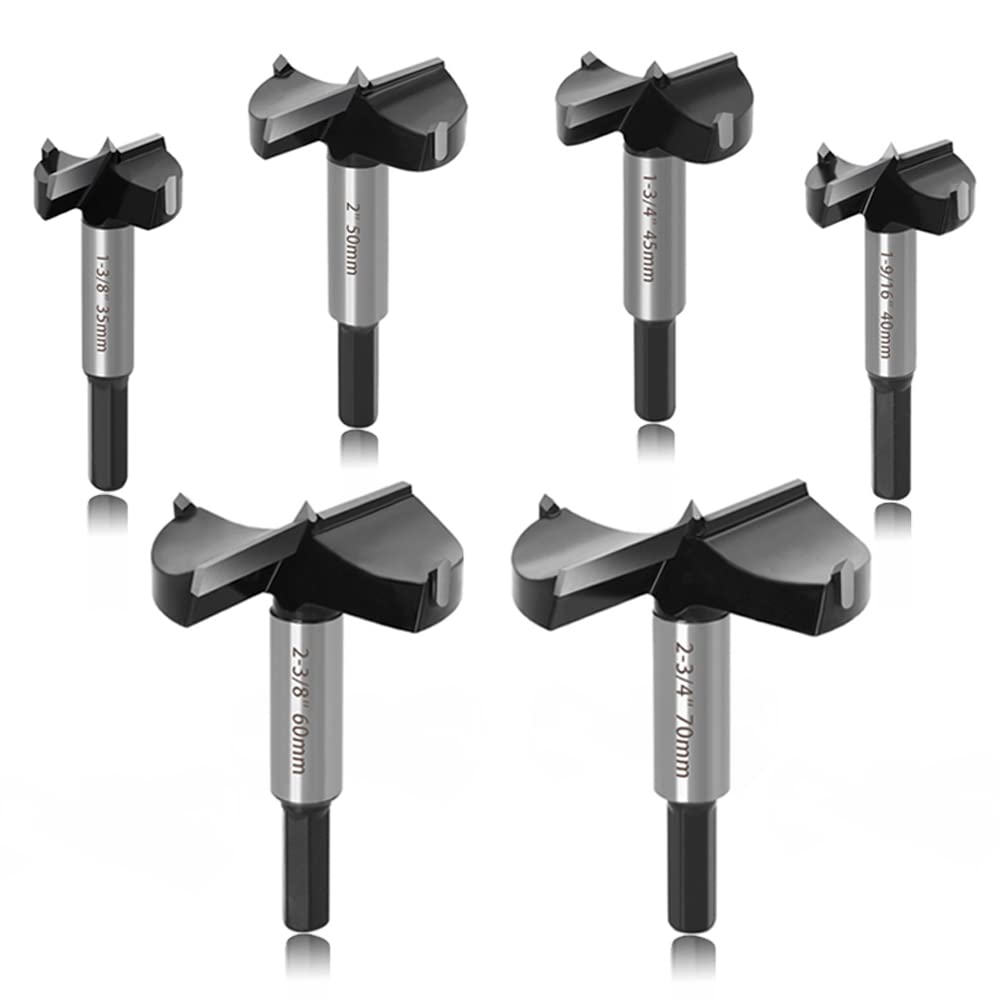 ASNOMY 6PCS Large Size Forstner Bit set, 1-3/8Inch
