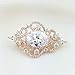 SELOVO Vintage Style Wedding White Oval Zircon Crystal Wedding Pin Brooch Rose Gold Tone