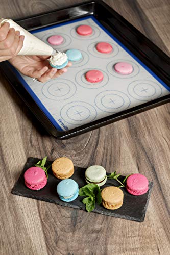 Silicone Baking Mats Set of 3, Professional Grade, Non-Stick, Large Pastry Mat with Measurements, Macaron Baking Mat, Cookie Making Mat with Bears