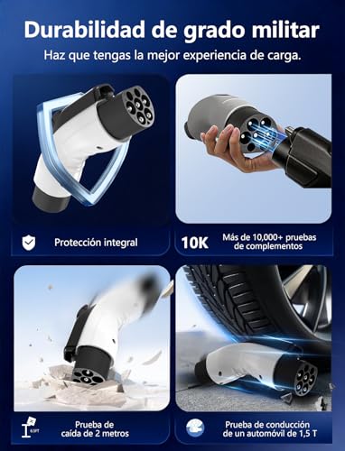 LMDAYEYU Adaptador Type 2 a GB/T, Conversor de Carga EV Portátil y Eficiente, Compatible con Todos los vehículos eléctricos con Conector GB/T