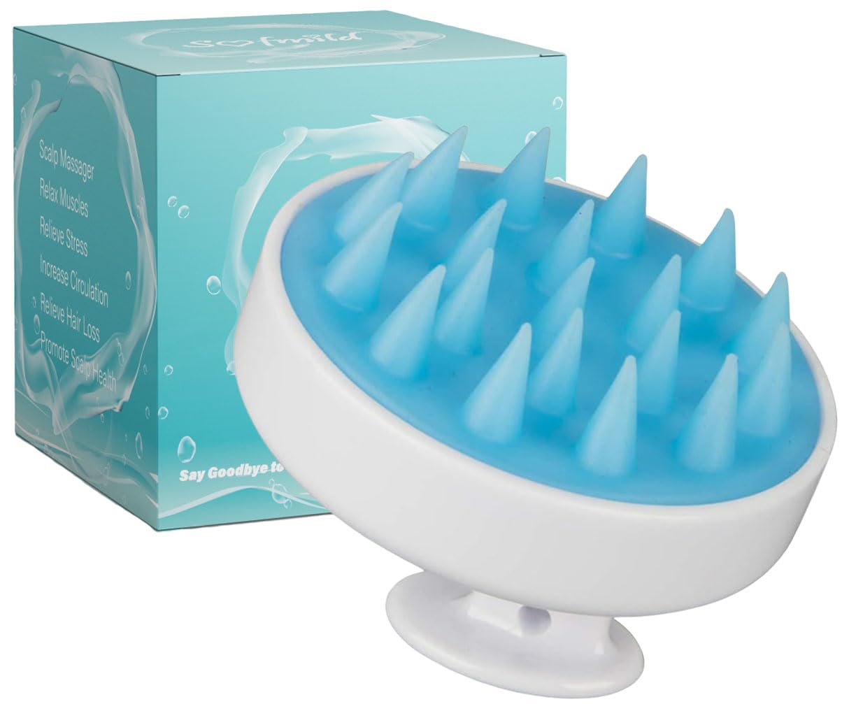 Shampoo Brush, Silicone Scalp Massager Hair Brush Head Massager Hair Growth Scrubber for Straight Curly Long Short Thick Thin Wet Dry Hair for Men Women Kids Pets