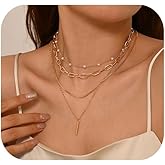 Gold Silver Multilayer Necklaces For Women Simple Stackable Pearl Heart Chain Choker Pendant Necklaces Set Birthday Christmas Jewelry Gift
