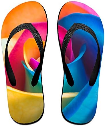 Beautiful Rainbow Rose Unisex Workout Thong Flip-flops Summer\r\n Babouche Bathing\r\n Lovers Summer Great For Women &amp; Men Indoor &amp; Outdoor