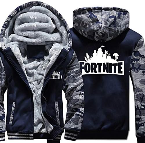 Men's Hoodie Cardigan Fortress Night For-tnite Winter Hoodie Sweatshirt Thick Wool Camouflage Jacket Clothes Zip Jacket
