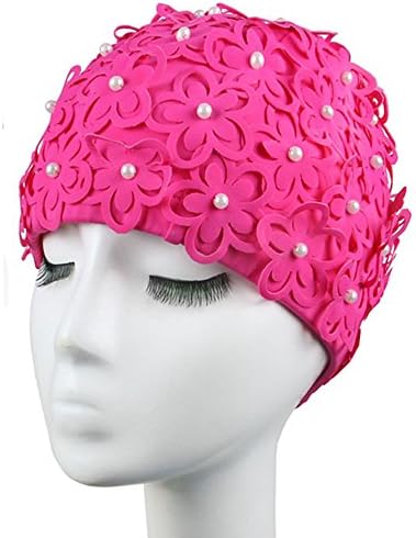 Shinen Floral Swim Cap Hat Bathing Swimming Shower Caps Petal Stylish for Women