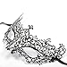 Signstek Red Rhinestones Metal Luxury Venetian Laser Cut Masquerade Filigree Mask (Black/Clear Stones)