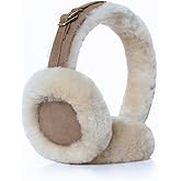 MGGMOKAY Unisex Winter Sheepskin Warm Foldable Earmuffs