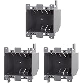 Newhouse Hardware 2-Gang PVC Old Work Electrical Outlet Box (3-Pack) | 25 cu. in. Plastic Junction Box for Switches, GFCI, or