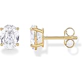 PAVOI 14K Gold Plated 925 Sterling Silver Cubic Zirconia Stud Earrings for Women - Simulated Diamond CZ Earrings