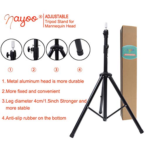 image for FUFRESH Metal Adjustable Tripod Stand Holder Mannequin Manikin Head Tr