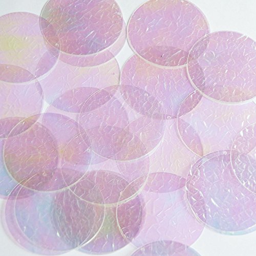 Crystal Crackle Iridescent Sequin Round 1.5 inch Couture Paillettes. Made in USA. Embroidery, bridal, arts, crafts, embellishment.