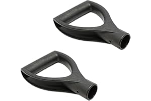 Shovel D Grip Handle 3cm Inner Diameter Plastic Spade Digging Raking Tools Black 2PCS Shovel D Grip Handle