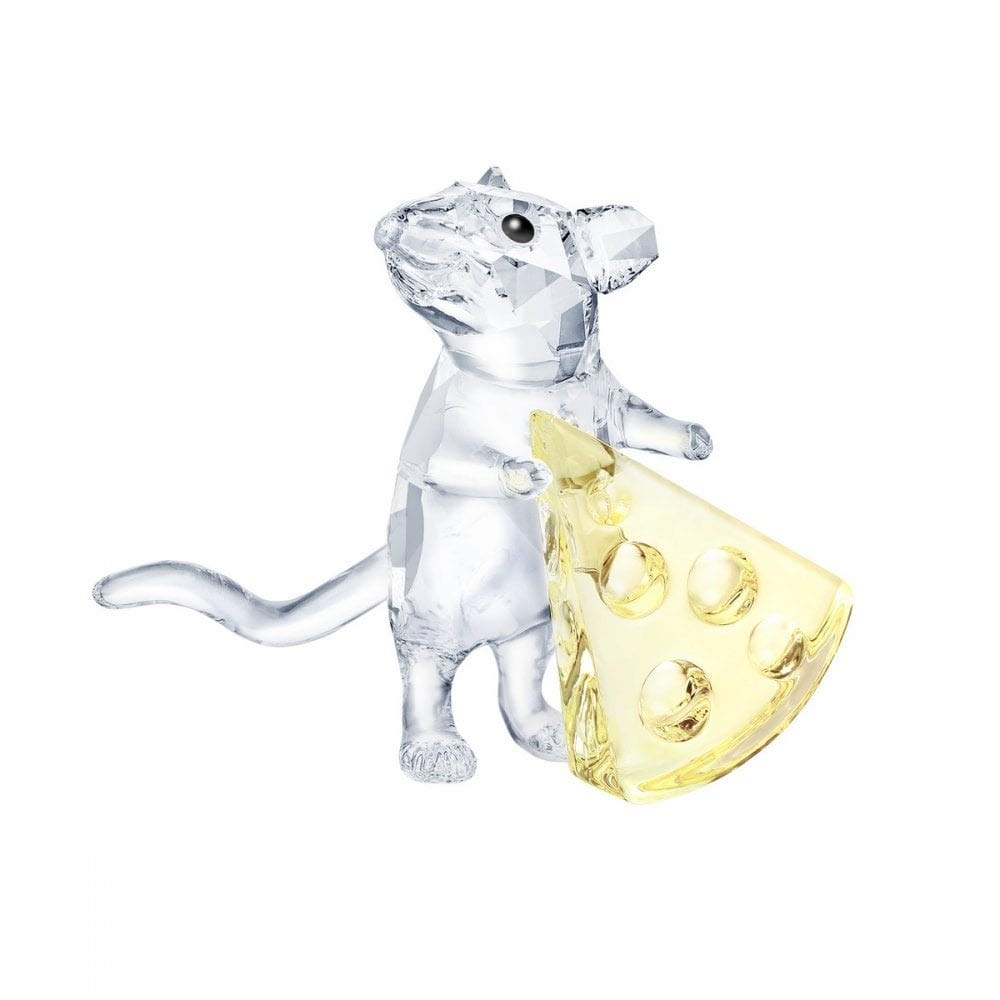 Swarovski 5464939 Mouse with Cheese Crystal Figure, Crystal, Transparent, Yellow, 3.2 x 3.8 x 2.3 cm