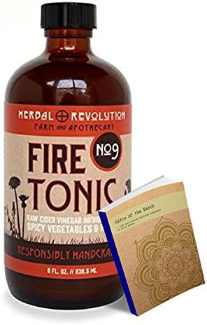 Fire Tonic Raw Apple Cider Vinegar 8oz w/ Raw Honey Organic Horseradish & Onions Individually boxed from Herbal Revolution Farm and Apothecary w/ Free Herbs Info Ebook (Fire Tonic, 8oz)