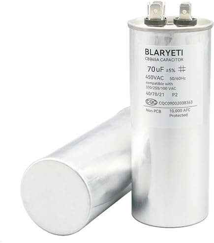 Condensateur De Démarrage CBB60 80µF 250V AC - 2 Fils, 50/60Hz, Dimensions 124x60mm, Neuf
