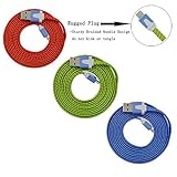 Magic-T Bundle of 3 Hi-Speed Extra Long(6FT/1.8m) Micro USB Rugged Braided Flat Data Cable Charging Cord for Samsung Galaxy S4 S3 Note 1 2 HTC, Motorola, LG, PS4, Xbox One (Red/Green/Blue)