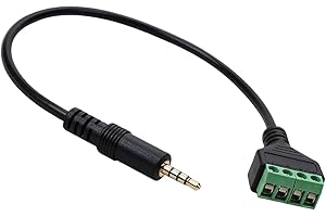 3.5mm 4 Pin Screw Terminals Balun Cable Gold Plateds Connectors for Stereo Sound Devices 30cm Length