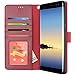 Galaxy Note 8 Case, K-Moze Galaxy Note 8 Wallet Case [4 Card Slots ] [Wrist Strap] [Stand Feature] PU Leather Flip Wallet Case Cover for Galaxy Note 8 - Wine Red