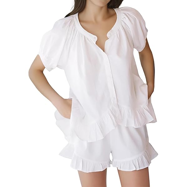 Conjunto De Pijama Con Pantalones Cortos Para Mujer
