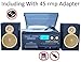 Boytone BT-28SPG 3-Speed Bluetooth Turntable System, Front Loading CD/MP3/Cassette Player, AM/FM Stereo Radio, Aux, SD Slot, USB, Headphone Jack, Wooden Speakers, 110/220 Volt (Gold Limited Edition)thumb 2