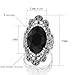 Mytys Retro Vintage Cocktail Statement Ring Black Marcasite & Crystal Rings for Women Antique Silver Big Black Onyx Stone Ring Style 5