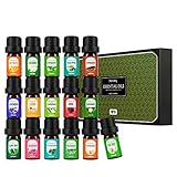Homasy Essential Oils Gift Set, 100% Pure Aromatherapy Essential Oil Set, Top 16 Essential Fragrance Oil Set for Diffuser, Humidifier, Lavender, Sweet Orange, Tea Tree, Lemongrass, and More, Yellow