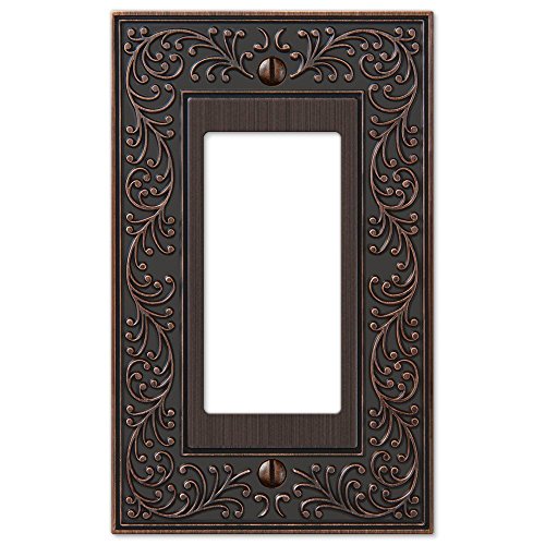 AmerTac 43RVB 1 Rocker-GFCI English Garden Wallplate, Aged Bronze by AmerTac