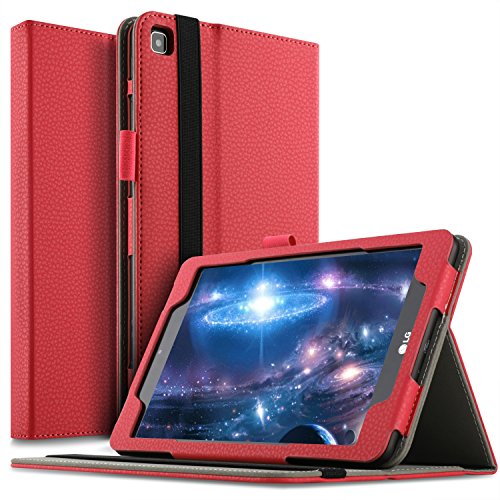 IVSO Case for LG G Pad F2 8.0 Sprint (LK460)/T-Mobile LG G Pad X2 8.0 Plus Tablet, Lightweight Leather Stand Cover Case for LG GPad F2 8.0 Sprint Model LK460 8-Inch Android Tablet 2017 Release (Red)