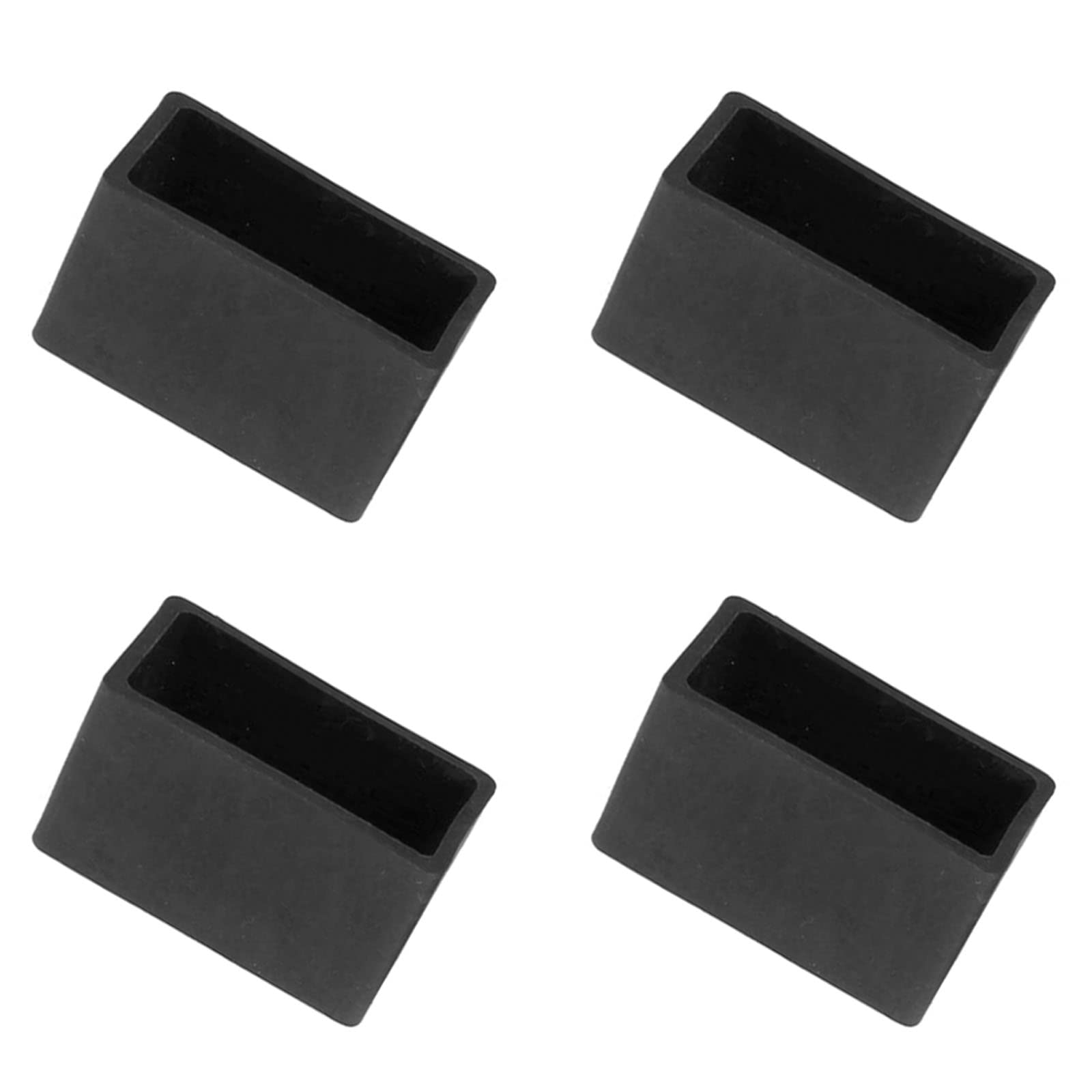 METALLIXITY Chair Leg End Cover (40mm x 20mm) 4Pcs, Rectangle PVC Furniture Feet Caps Floor Protector - for Sofa Table Patio Chairs, Black