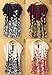 OURS Women's Short Sleeve Casual Floral Printed Dress Loose Top Blouses