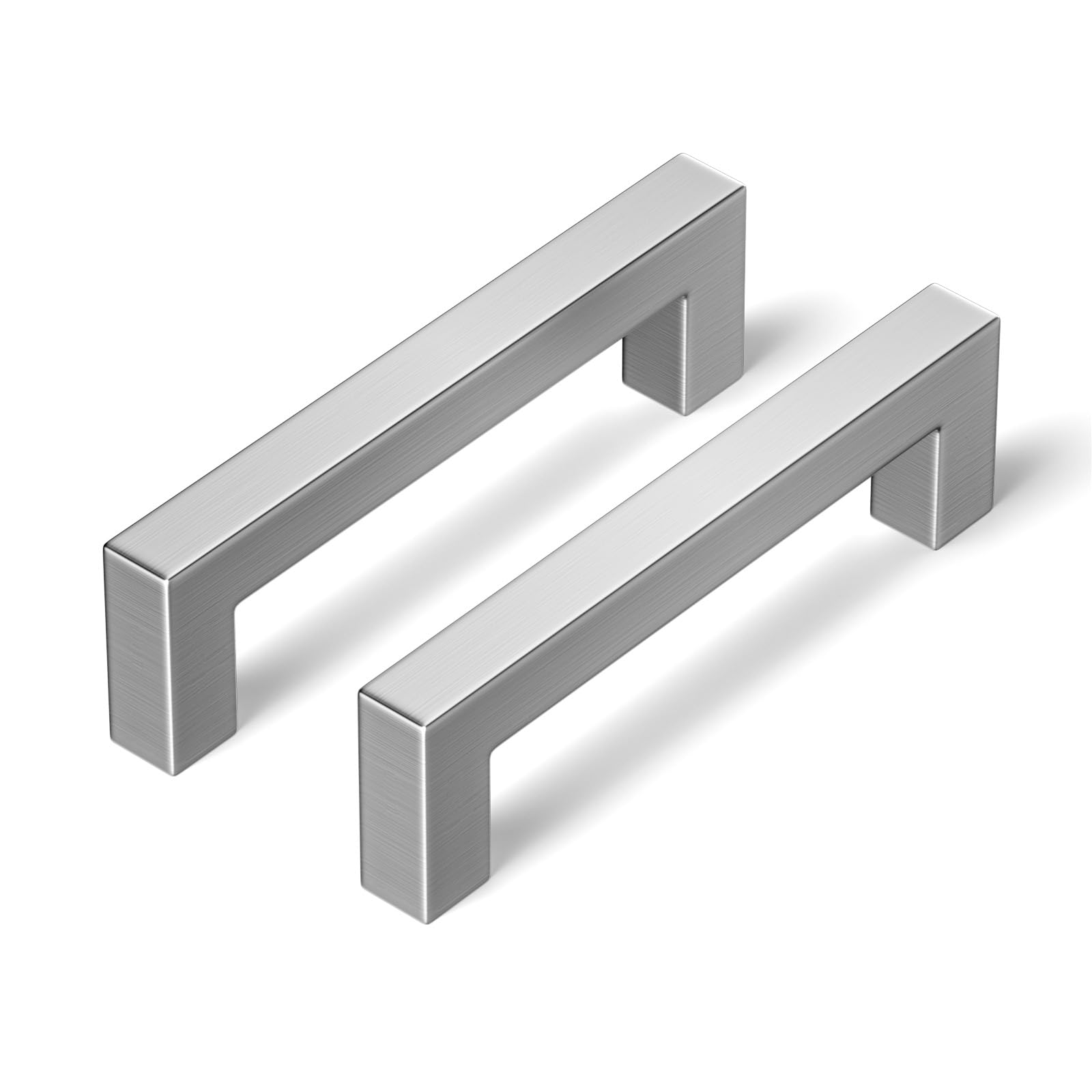 LONTAN 10 Pack Kitchen Cupboard Handles 76mm Brushed Nickel Kitchen Door Handles Stainless Steel Cabinet Pulls for Wardrobe Drawer Suitable for Bathroom, Bedroom, Living Room — image 1