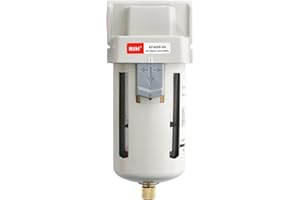 RIH 1/2" NPT Air Dryer for Compressor, Air compressor water separator,air compressor filter,AF4000-04 Manual Drain,5 Micron Brass Element, Poly Bowl 0-150 psi 5μm