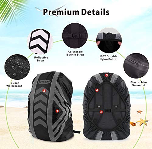 image for Idefair Backpack Rain Cover Waterproof Reflective Strip Design with An