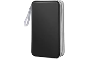 Bivisen CD Case Wallet, 80 Capacity DVD VCD Media Blu-ray Case Wallet Holder Storage Organizer (Black)