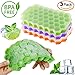 New Ice Cube Trays Silicone Easy Release 37 cubes — Flexible Ice Cube Maker with Stackable Removable Lid Mini Cocktail Whiskey Ice Cube Mold — BPA Free Green/Orange/Purple By KitchenHero (3 Pack)