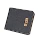 ZH Men's Canvas Leather Wallet Small Bifold Card Holder Billfold with ID Window (Black-M)
