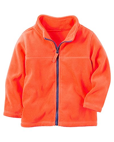 Carters Little Boys Zip-Up Heavyweight Fleece Jacket (7, Orange)