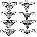 SOROSIS Women's Sexy Lace G-String 4-Pack Black Charming Panties (M)