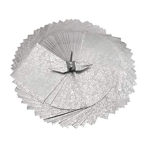 Origami Paper Coloured Paper, 3x3 100 Sheets Coloured Card Single Side Silver Patterned Paper 125 GSM for Folding Paper, Origami Cranes, Origami Decoration, Card Stock