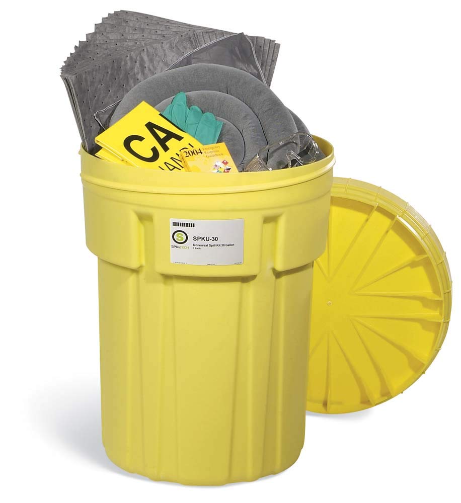 SpillTech Universal Overpack Salvage Drum Spill Kit, 30 Gallon, 47 Pieces (SPKU-30): Industrial Spill Response Kits: Industrial & Scientific