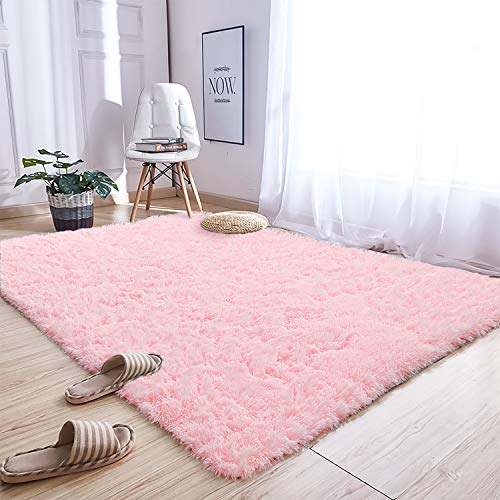Andecor Soft Fluffy Bedroom Rugs, 6 x 9 Feet Indoor Shaggy Plush Area