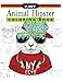 Animal Hipster Coloring Book: Pug Puppy, Cat , Dog, Rabbit, Fox and more in Hipster Fashion Coloring Book for Adults by V Art