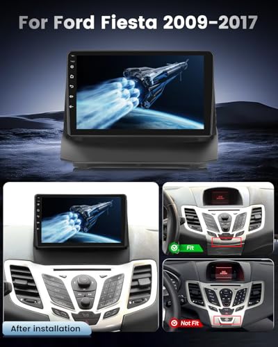NHOPEEW Autoradio Android 2+64G per Ford Fiesta 2009-2017 con supporto per CarPlay wireless e Android Auto Mirror Link navigazione GPS comandi al volante 40 temi dell'interfaccia utente e video online