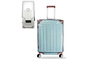 MosaiRudo Clear PVC Luggage Cover Protectors Transparent Travel Luggage Protector for Wheeled Suitcase (Thickness 0.2mm, 22inch)