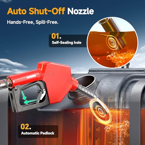 TaskStar Fuel Transfer Pump Battery Powered, 21V DC Cordless Diesel Transfer Pump Kit w/ 1X4.0Ah Battery, 12GPM Portable Self-Priming Pump Kit w/Nozzle&Hose Auto Shut Off for Diesel & Kerosene