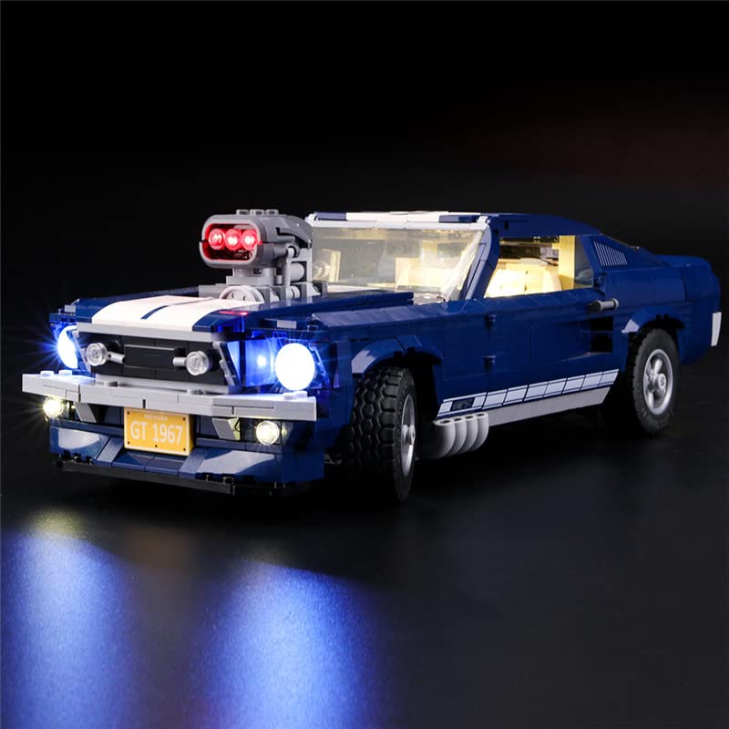 GEAMENT Upgraded Version LED Light Kit Compatible with LEGO Ford Mustang Car Building Model - for Creator Expert 10265 (Building Set Not Included)