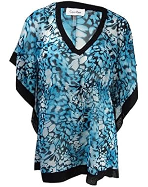 Womens Mediterranean Ocella Printed Drawstring Cover-up