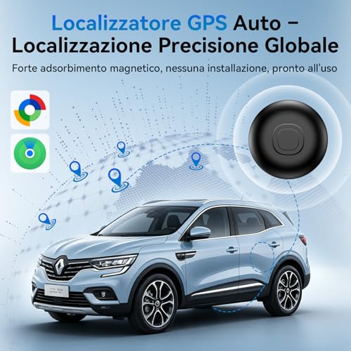 CMINGKEJI Car GPS Tracker, GPS Tracker for Car, Air Tracker GPS Android and iOS Without Subscription, Ultra Long Autonomy, IP68 Waterproof, Super Magnetic Smart Tag for Motorcycle, Bike (Black)